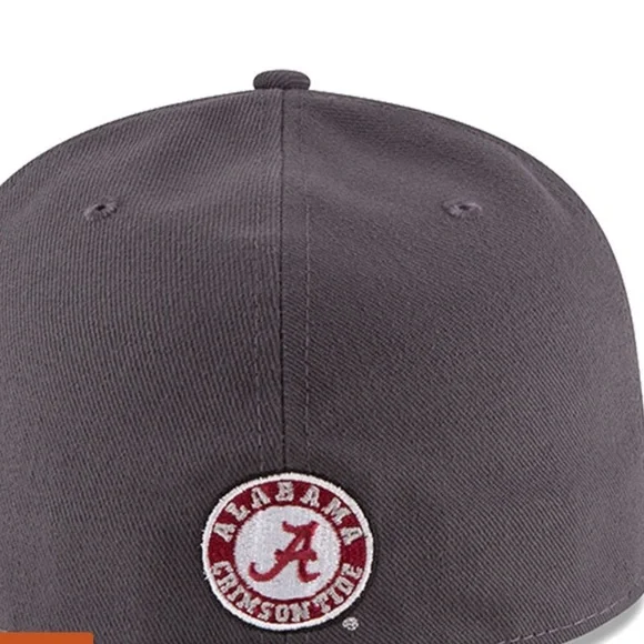 Alabama Crimson Tide New Era Basic 59FIFTY Fitted Hat - Graphite/Crimson - Picture 4 of 8